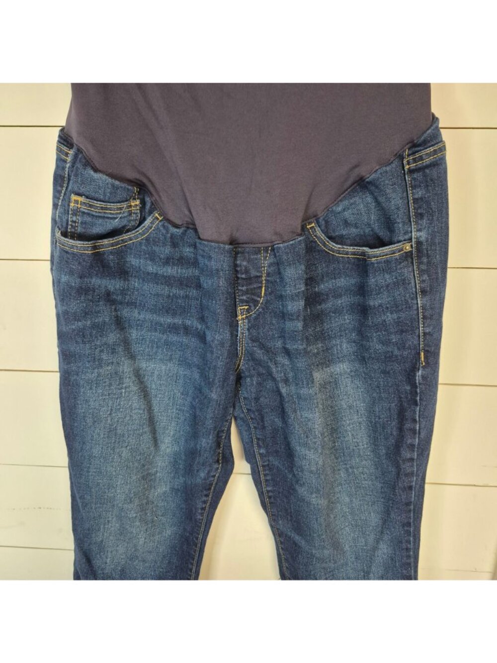 Old Navy Maternity Full Panel Denim Cropped Jeans Size 14 - Picture 2 of 7